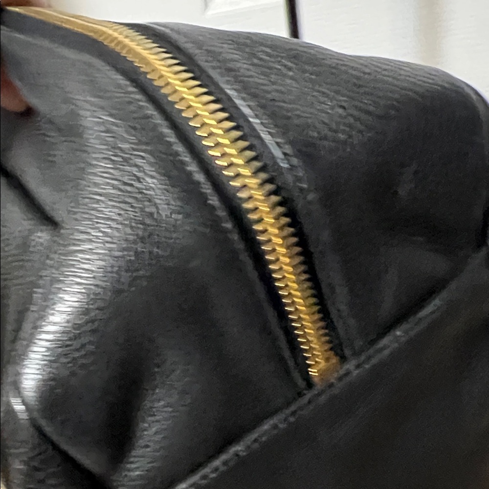 Prada Black Leather Shoulder Bag with Gold Accents - Picture 6 of 11